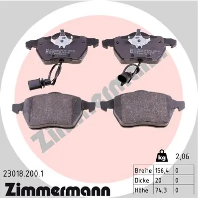 ZIMMERMANN 23018.200.1 — Гальмівні колодки, дискові