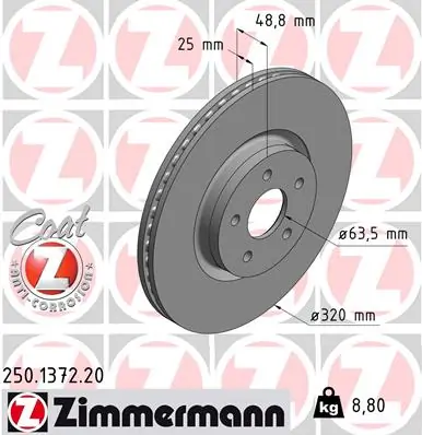 ZIMMERMANN 250.1372.20 — Гальмівний диск