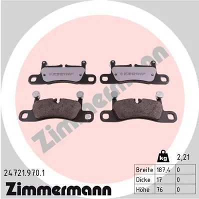ZIMMERMANN 24721.970.1 — Колодки гальмівні дискові
