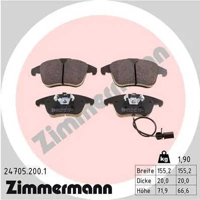 ZIMMERMANN 24705.200.1 — Гальмівні колодки, дискові