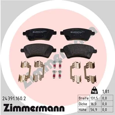 ZIMMERMANN 24391.160.2 — Гальмівні колодки, дискові