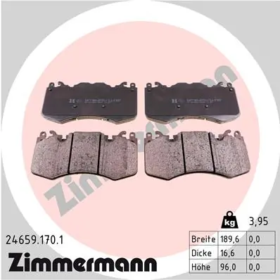 ZIMMERMANN 24659.170.1 — Гальмівні колодки, дискові