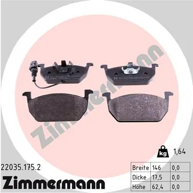ZIMMERMANN 22035.175.2 — Гальмівні колодки, дискові