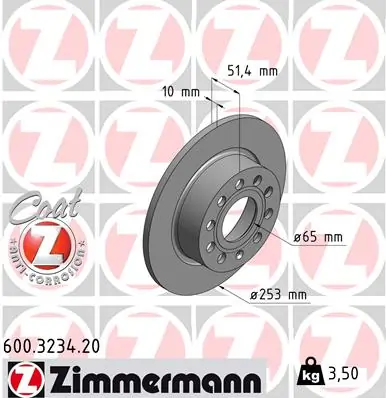 ZIMMERMANN 600.3234.20 — Гальмівний диск