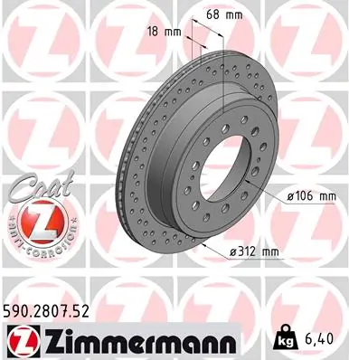 ZIMMERMANN 590.2807.52 — Гальмівний диск