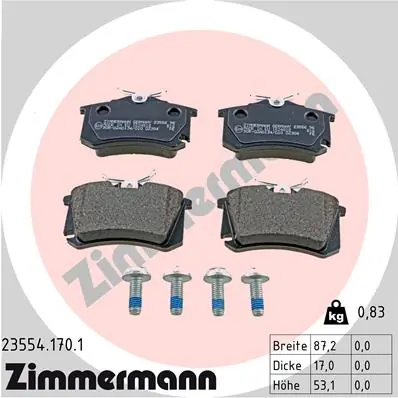 ZIMMERMANN 23554.170.1 — Гальмівні колодки, дискові