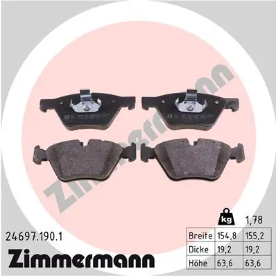 ZIMMERMANN 24697.190.1 — Гальмівні колодки, дискові