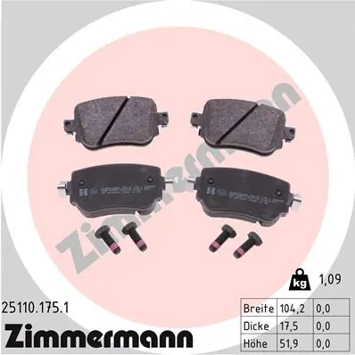 ZIMMERMANN 25110.175.1 — Гальмівні колодки, дискові