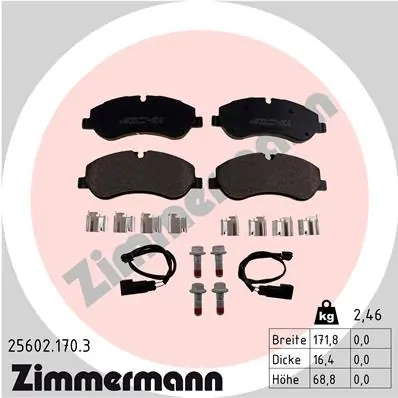 ZIMMERMANN 25602.170.3 — Гальмівні колодки, дискові