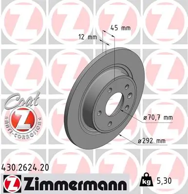 ZIMMERMANN 430.2624.20 — Гальмівний диск