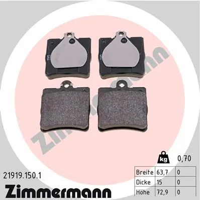 ZIMMERMANN 21919.150.1 — Гальмівні колодки, дискові