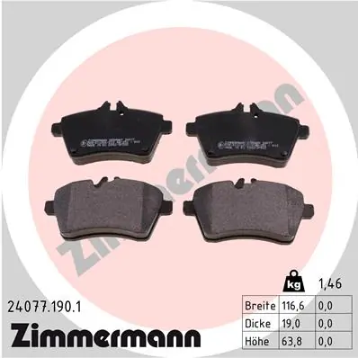 ZIMMERMANN 24077.190.1 — Гальмівні колодки, дискові