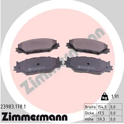 ZIMMERMANN 23983.178.1 — Гальмівні колодки, дискові