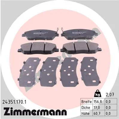ZIMMERMANN 24351.170.1 — Гальмівні колодки, дискові