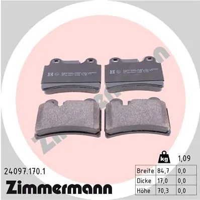 ZIMMERMANN 24097.170.1 — Гальмівні колодки, дискові
