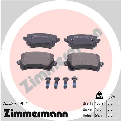 ZIMMERMANN 24483.170.1 — Гальмівні колодки, дискові