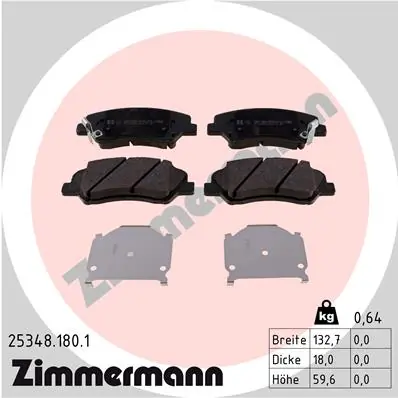 ZIMMERMANN 25348.180.1 — Гальмівні колодки, дискові