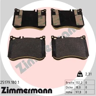 ZIMMERMANN 25179.180.1 — Гальмівні колодки, дискові