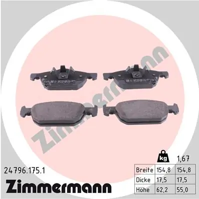 ZIMMERMANN 24796.175.1 — Гальмівні колодки, дискові