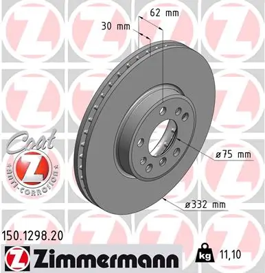ZIMMERMANN 150.1298.20 — Гальмівний диск