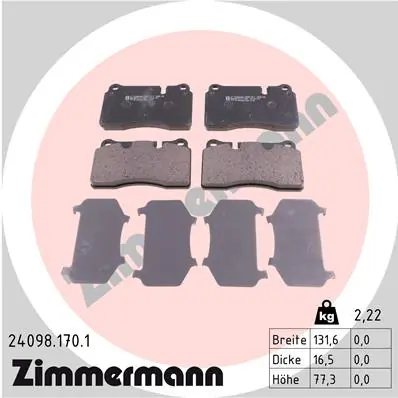 ZIMMERMANN 24098.170.1 — Гальмівні колодки, дискові