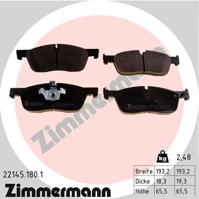 ZIMMERMANN 22145.180.1 — Колодки гальмівні дискові
