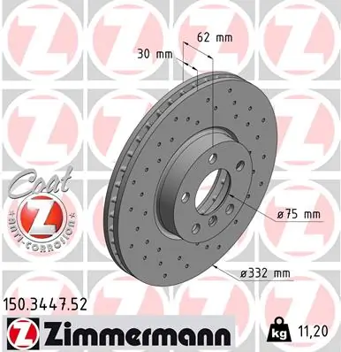 ZIMMERMANN 150.3447.52 — Гальмівний диск