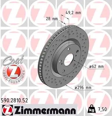 ZIMMERMANN 590.2810.52 — Гальмівний диск