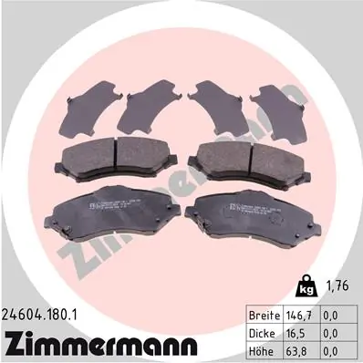 ZIMMERMANN 24604.180.1 — Гальмівні колодки, дискові