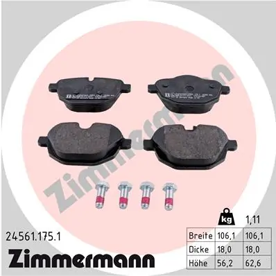 ZIMMERMANN 24561.175.1 — Гальмівні колодки, дискові