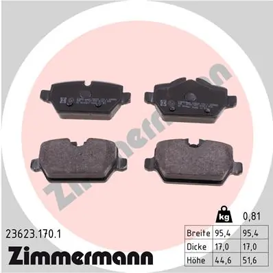 ZIMMERMANN 23623.170.1 — Гальмівні колодки, дискові