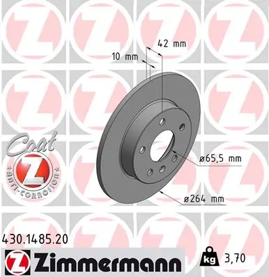 ZIMMERMANN 430.1485.20 — Гальмівний диск