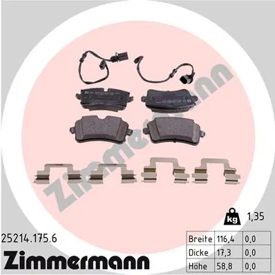 ZIMMERMANN 25214.175.6 — Гальмівні колодки, дискові