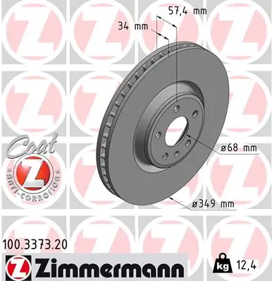 ZIMMERMANN 100.3373.20 — Гальмівний диск