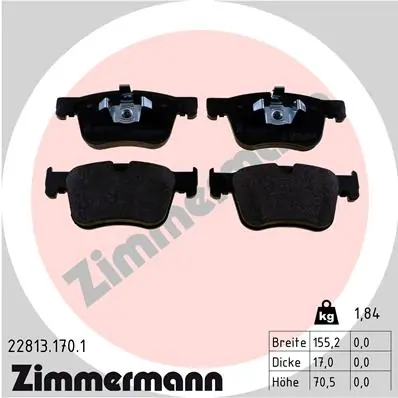 ZIMMERMANN 22813.170.1 — Колодки гальмівні дискові