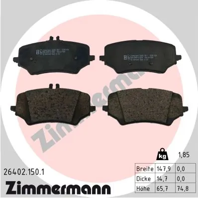 ZIMMERMANN 26402.150.1 — Колодки гальмівні дискові (комплект 4 шт)