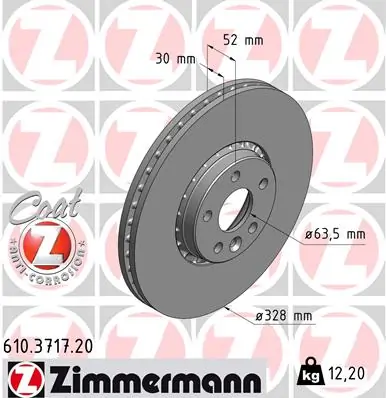ZIMMERMANN 610.3717.20 — Гальмівний диск