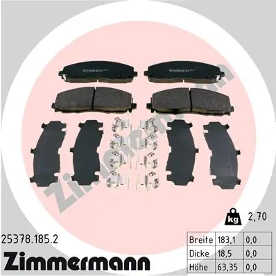 ZIMMERMANN 25378.185.2 — Гальмівні колодки, дискові