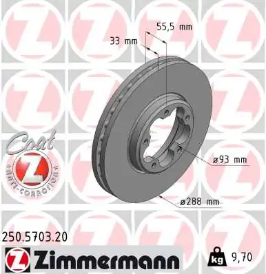 ZIMMERMANN 250.5703.20 — Диск гальмівний