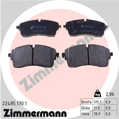 ZIMMERMANN 22485.170.1 — Колодки гальмівні дискові