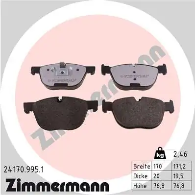 ZIMMERMANN 24170.995.1 — Колодки гальмівні дискові