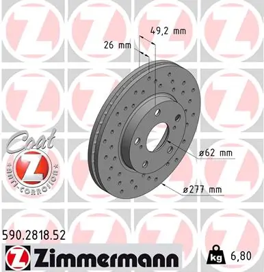 ZIMMERMANN 590.2818.52 — Гальмівний диск