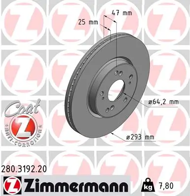 ZIMMERMANN 280.3192.20 — Диск гальмівний