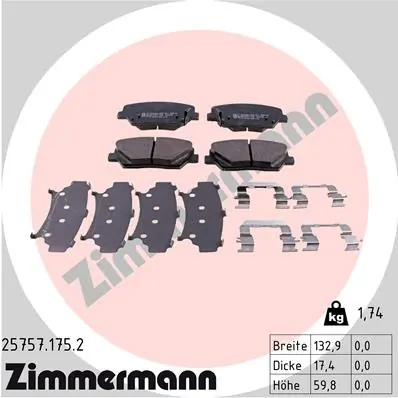 ZIMMERMANN 25757.175.2 — Гальмівні колодки, дискові