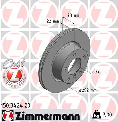 ZIMMERMANN 150.3424.20 — Гальмівний диск