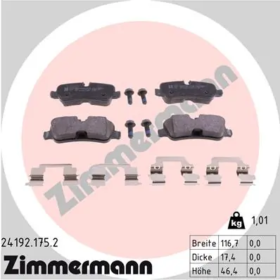 ZIMMERMANN 24192.175.2 — Гальмівні колодки, дискові