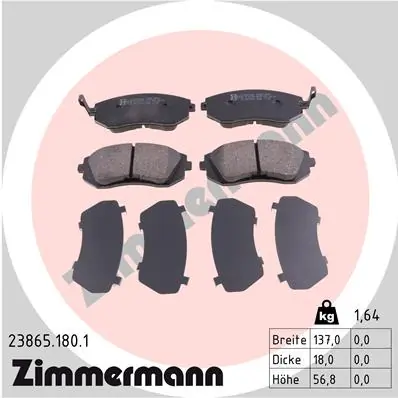 ZIMMERMANN 23865.180.1 — Гальмівні колодки, дискові