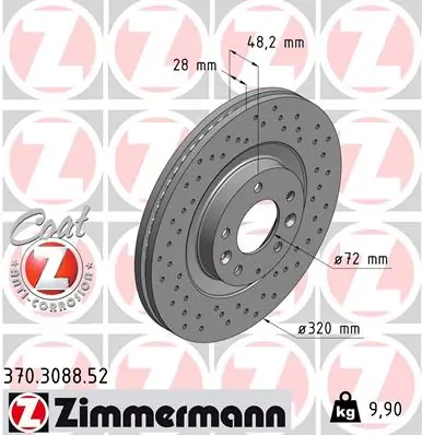 ZIMMERMANN 370.3088.52 — Гальмівний диск
