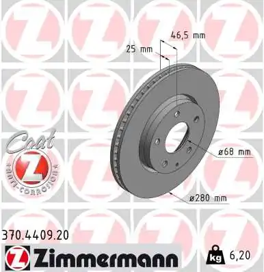 ZIMMERMANN 370.4409.20 — Диск гальмівний