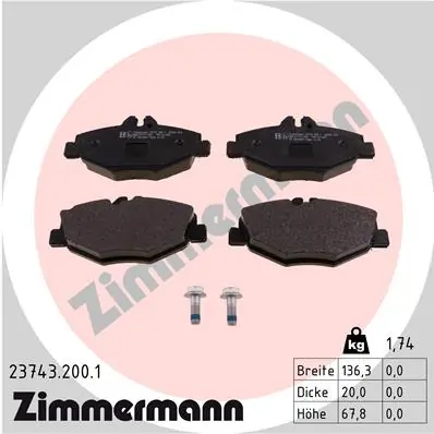 ZIMMERMANN 23743.200.1 — Гальмівні колодки, дискові